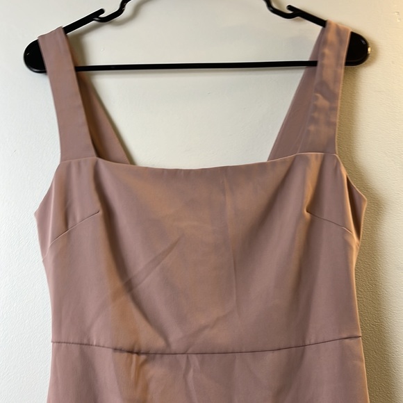Aritzia Babaton 90s Mini Dress Fawn Pink Square Neck Size 2 - Picture 6 of 10